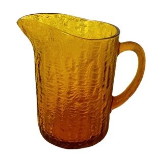 Retro‎ Anchor Hocking Amber Milano Lido Crinkle Pitcher 1960’s-1970’s